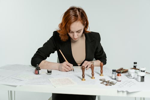 Woman Doing Calligraphy