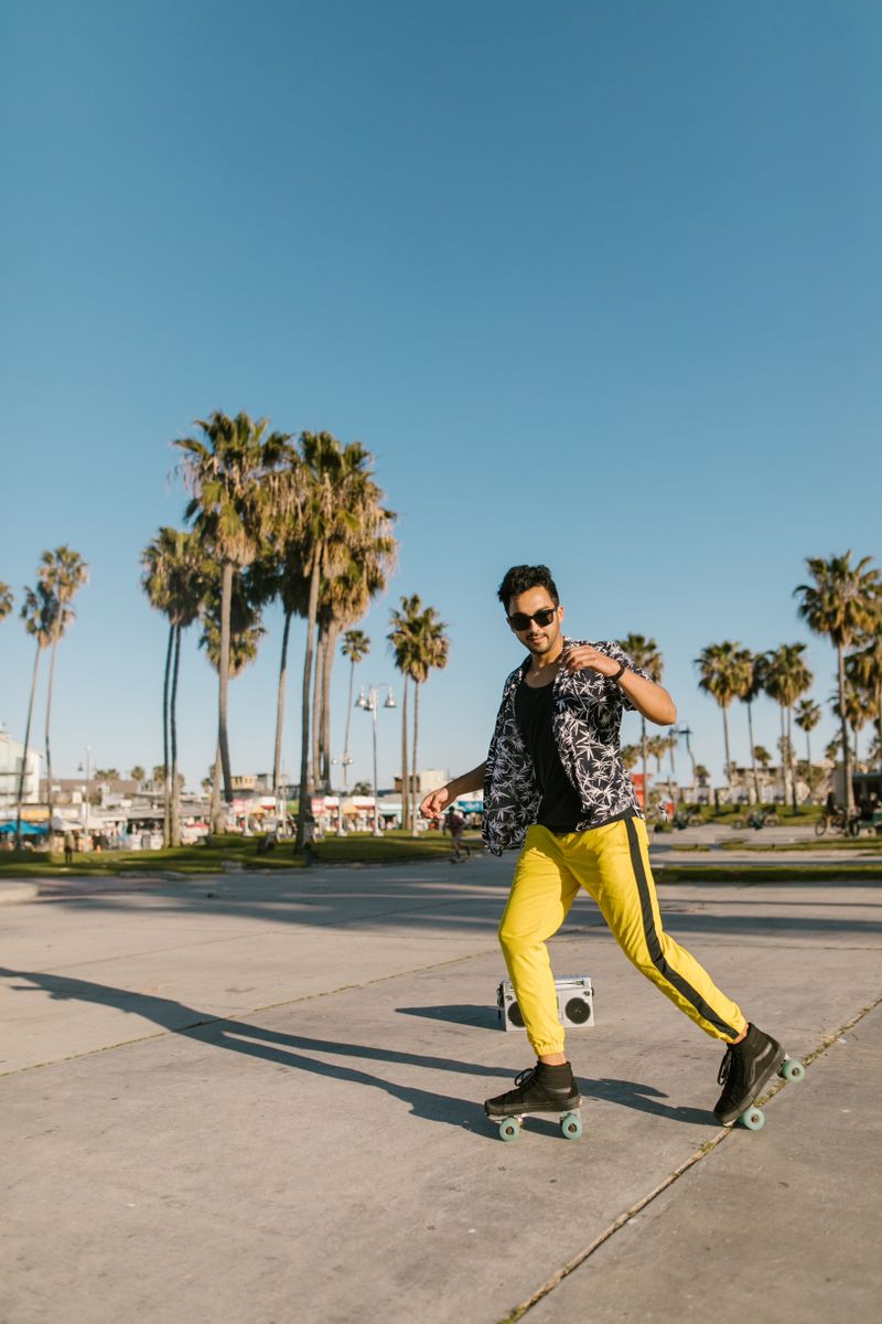 Man roller skating