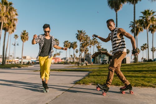 Men dancing in Their Roller Skates