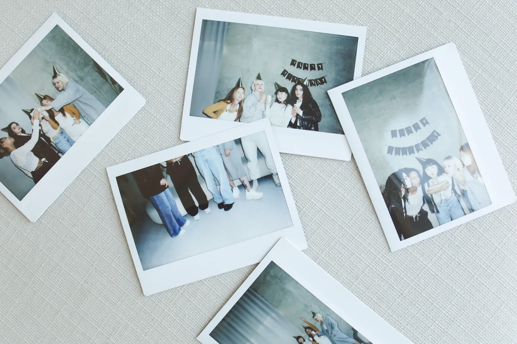 Polaroid snapshots of family celebrations