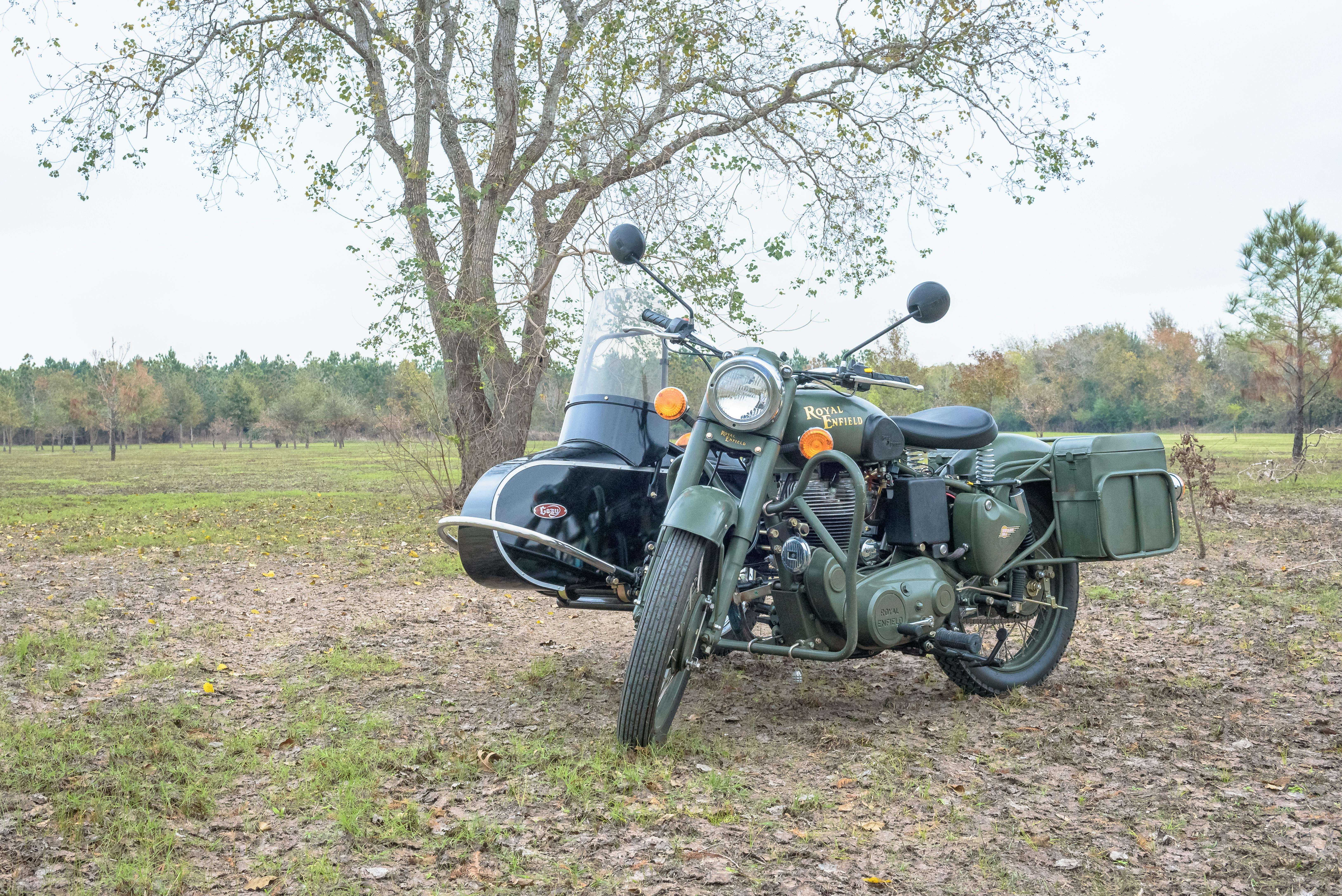 military motorcycle with sidecar