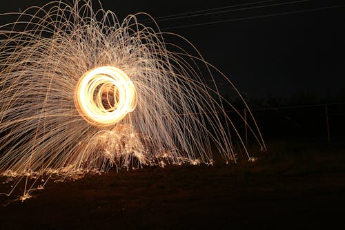 Foto stok gratis longexposure, malam, steelwool