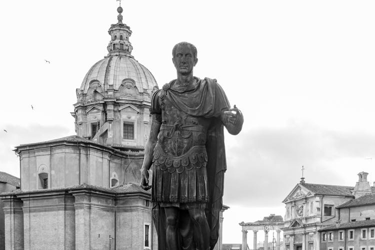 Julius Cesar Statue In Rome, Italy 