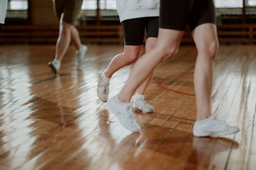 Free Close-Up shot of People Running Indoors Stock Photo