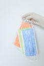 Blue and White Towel on White Plastic Hanger