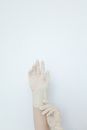 Persons Hand on White Surface