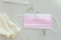 Pink and White Zip Pouch