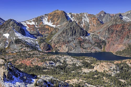 Grey and Brown Rocky Mountain Near the River