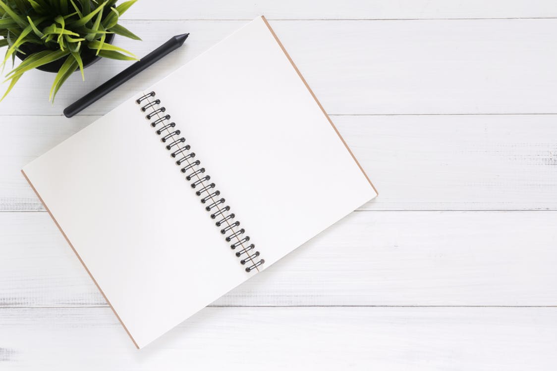 Free White Blank Notebook Stock Photo