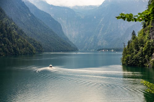 Scenic View of River between Mountains