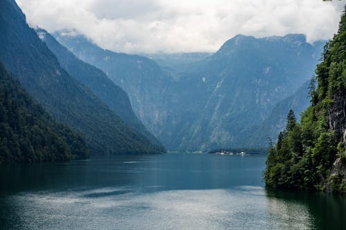 Scenic View of River between Mountains