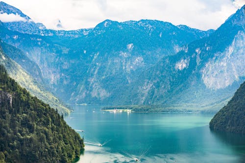 Scenic View of River between Mountains