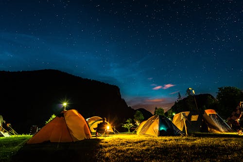 Free Camping in the Outdoors Stock Photo