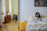 A Woman Talking on Phone