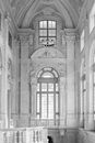 A Grayscale Photo of the Interior of the Palazzo Madama