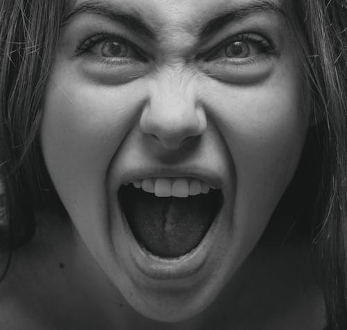 グレースケール, 叫び, 女性の無料の写真素材