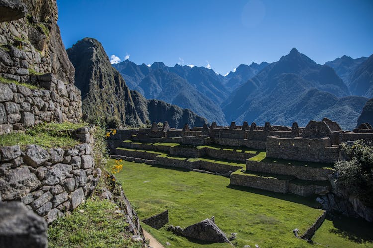The Manchu Picchu Incan Ruins In The Andes Mountain In Peru