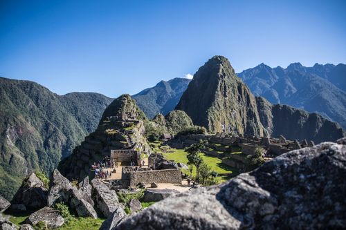 Free A breathtaking view of Machu Picchu, showcasing ancient ruins against a mountainous backdrop. Stock Photo