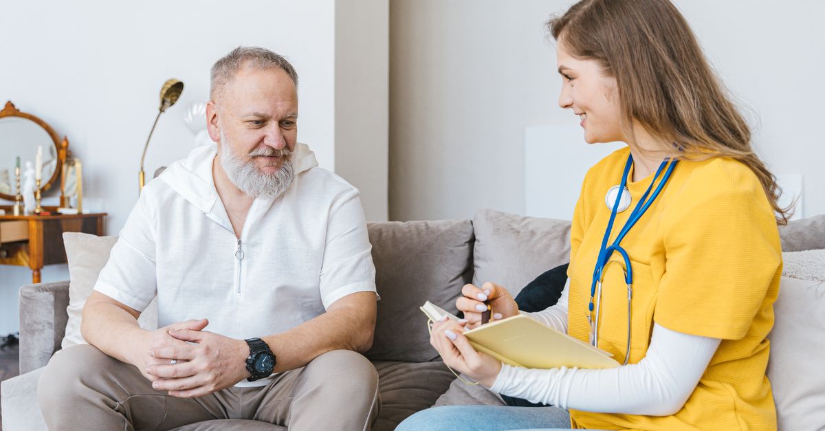 Caregiver with patient