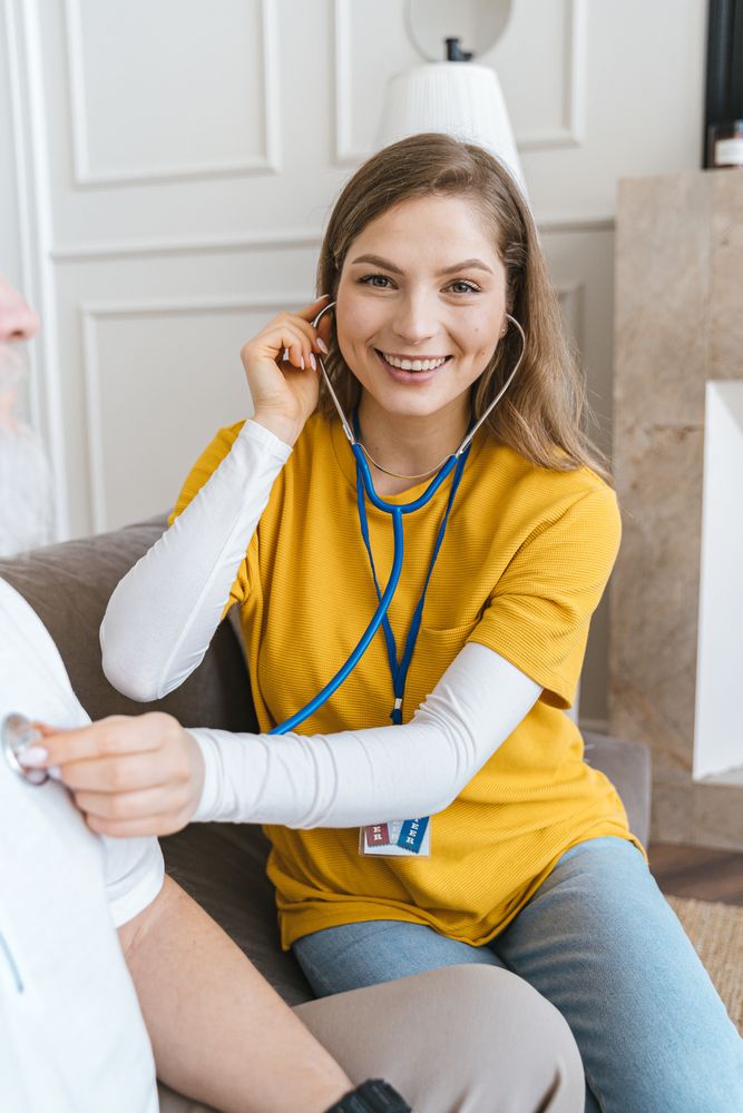 Nurse helping patient