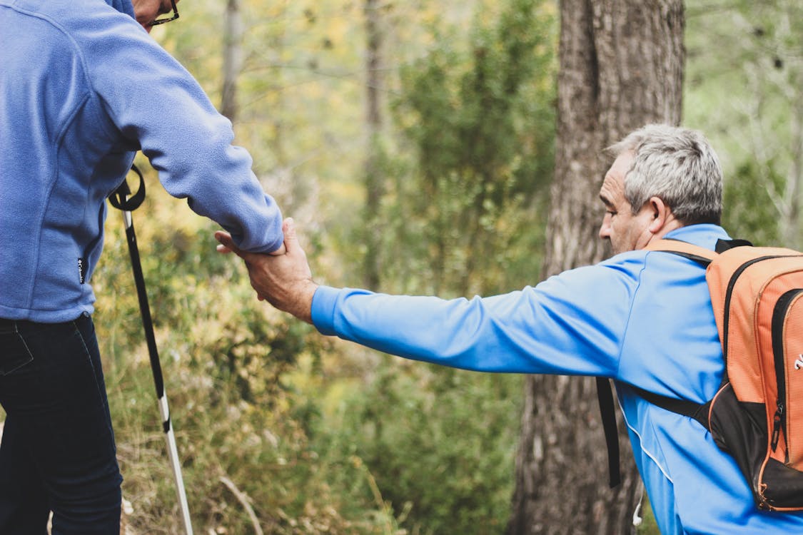 Free Photo of Two Old Man Helping Each Other Stock Photo