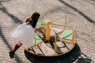 A Girl Playing in a Playground