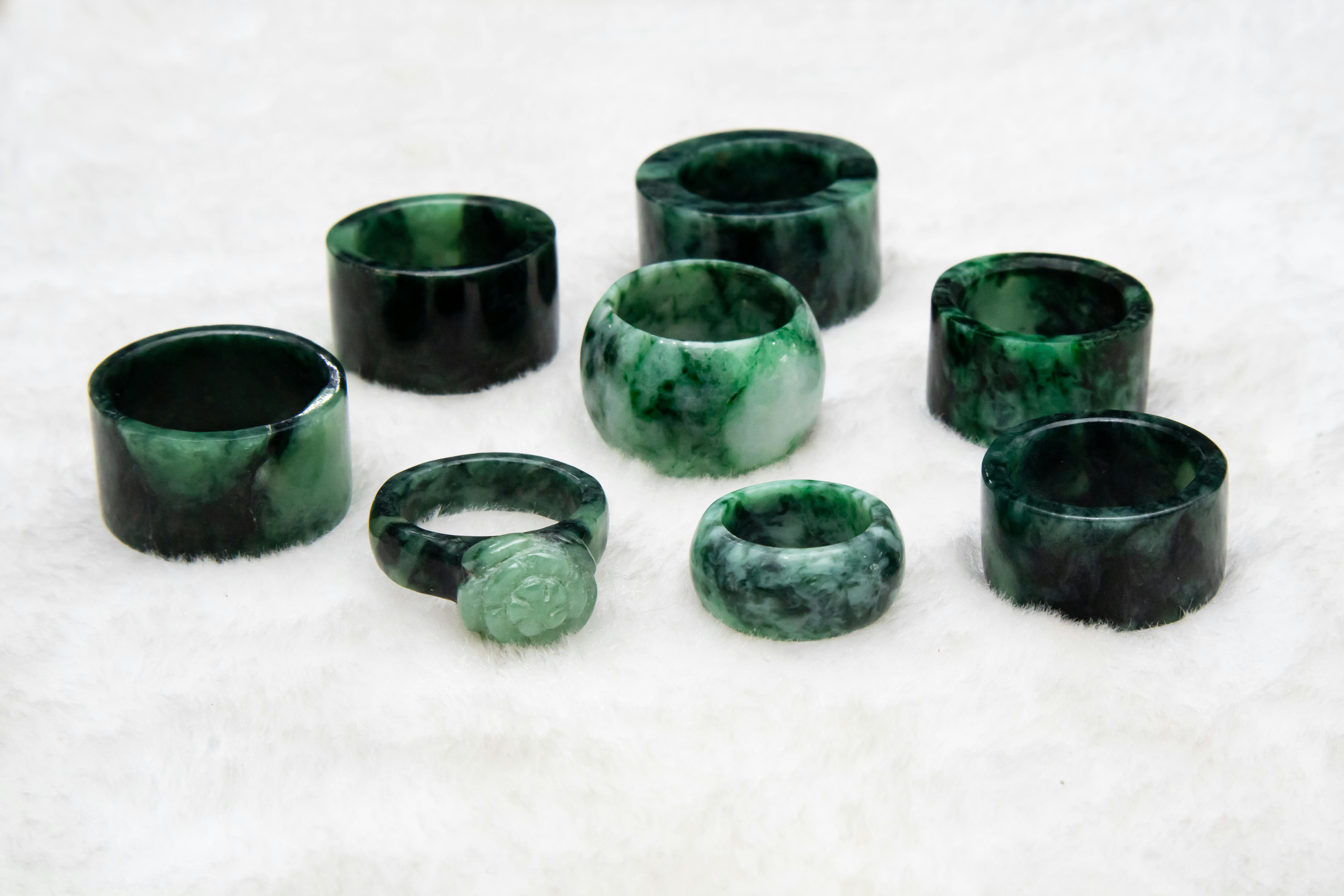 Jade Or Gemstone Bangle On A Textured Surface