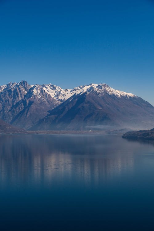 Snow Covered Mountain Near Lake