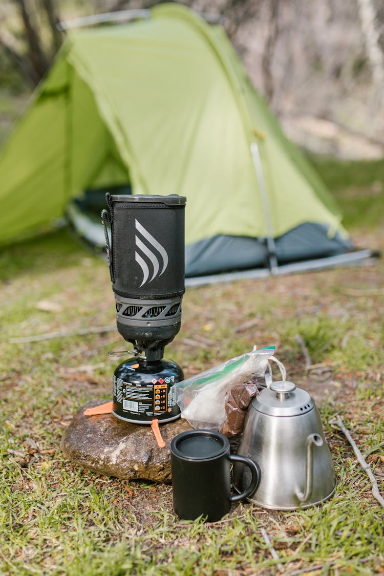 Coffee Equipment In A Campsite