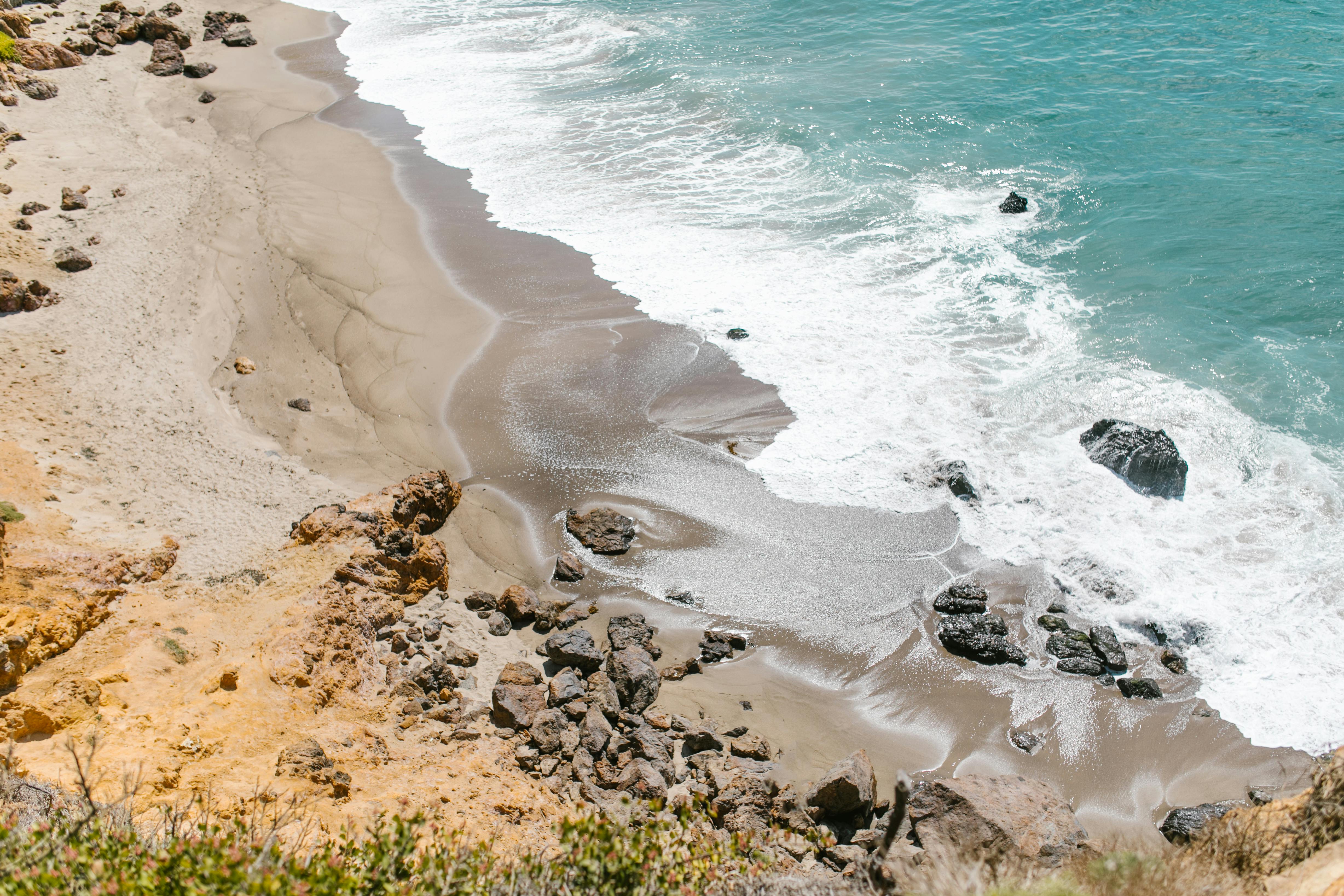 brown sand beach