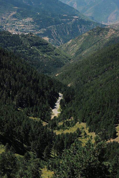 dağlar, dikey atış, doğa fotoğrafçılığı içeren Ücretsiz stok fotoğraf