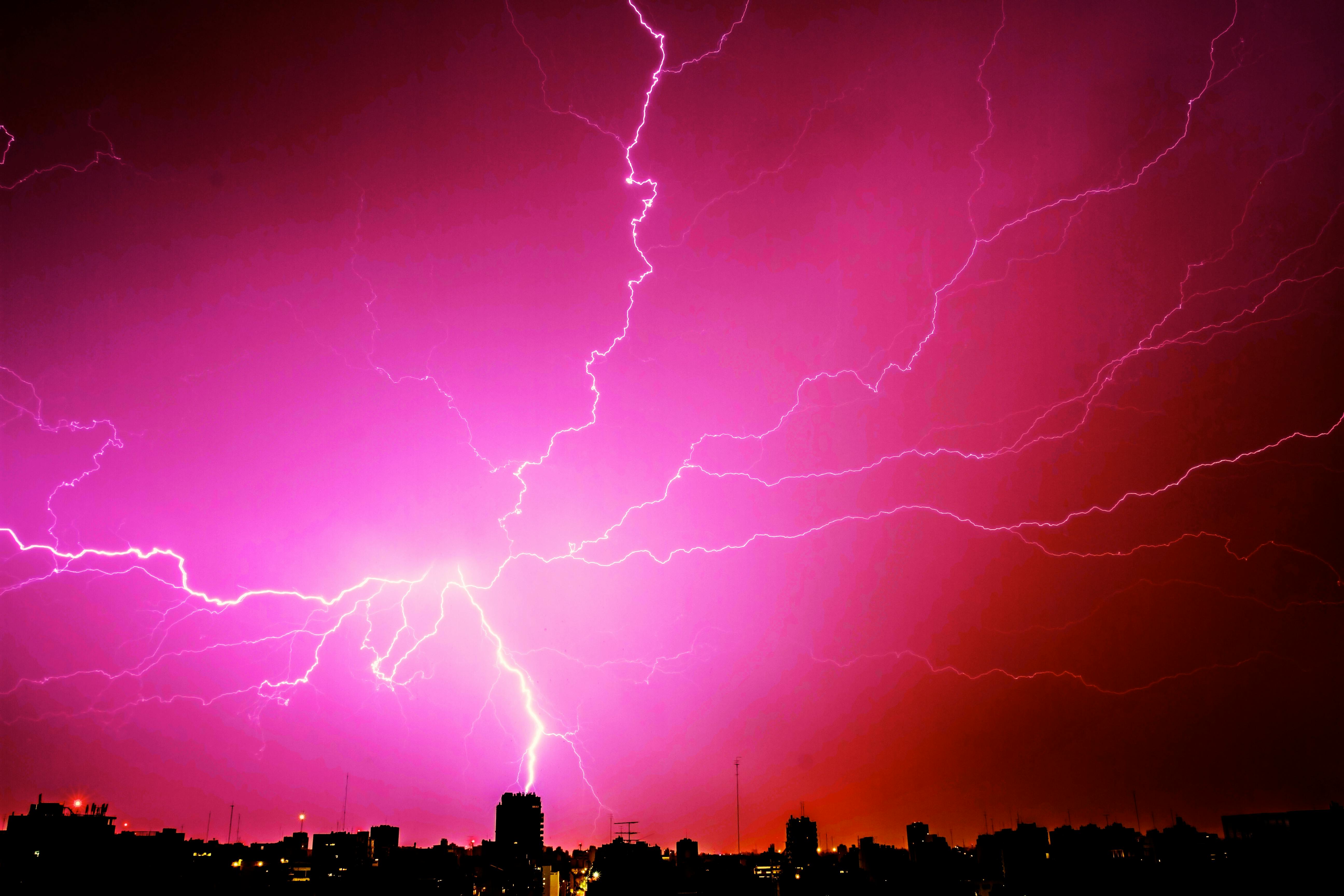 Lightning Near Grey Helicopter during Daytime · Free Stock 