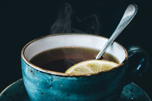 Photographie De Tasse à Café En Céramique Bleue