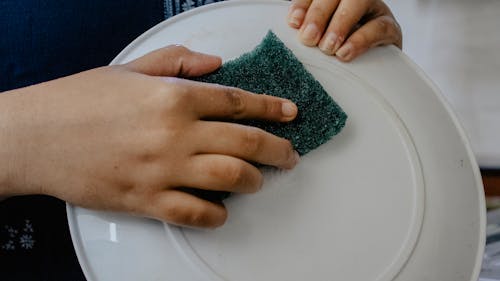 Persons Left Hand on White Table