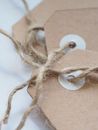 Close-up Photography of Brown Tags