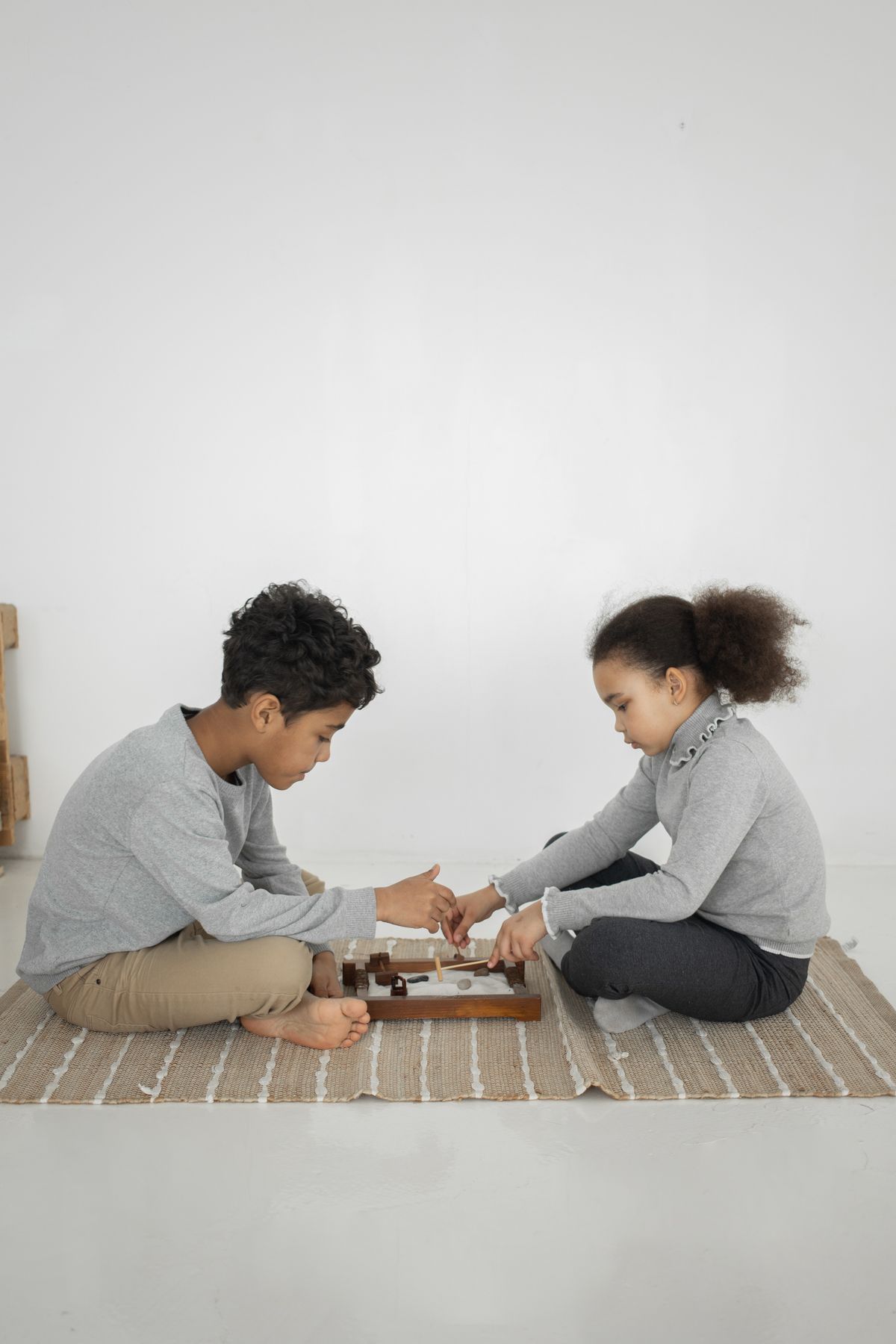 Kids playing together on a New Year's Eve scavenger hunt