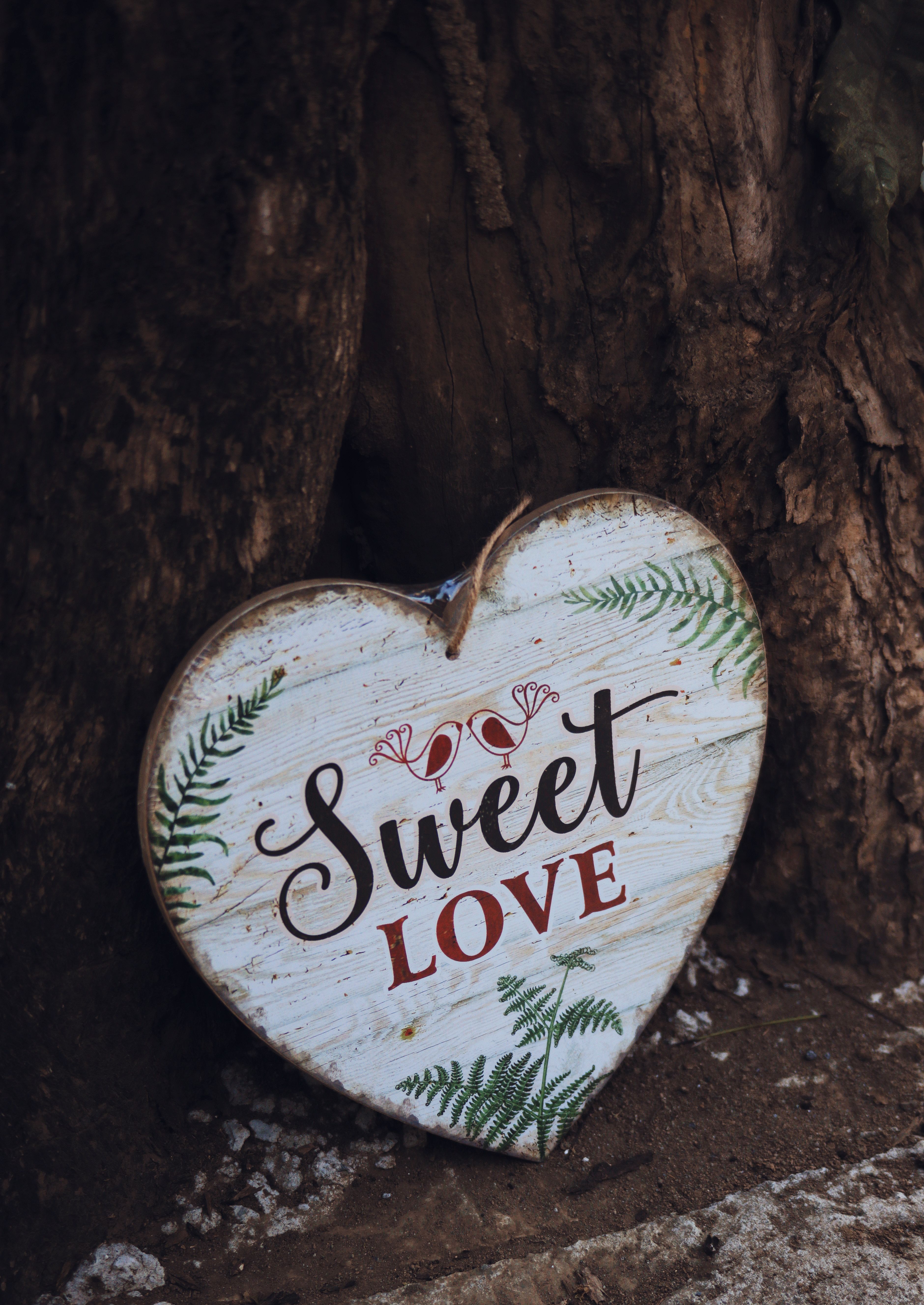 Heart shaped decoration with inscription · Free Stock Photo