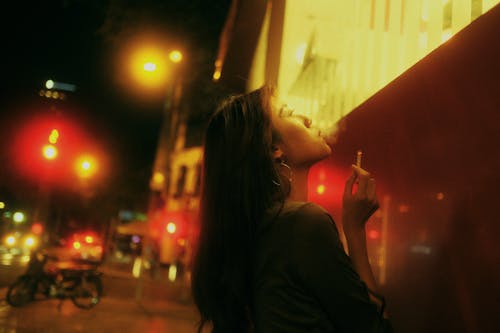 Free Woman Smoking Cigarette Stock Photo