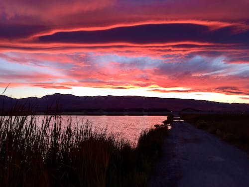 Free stock photo of mountains, sunset