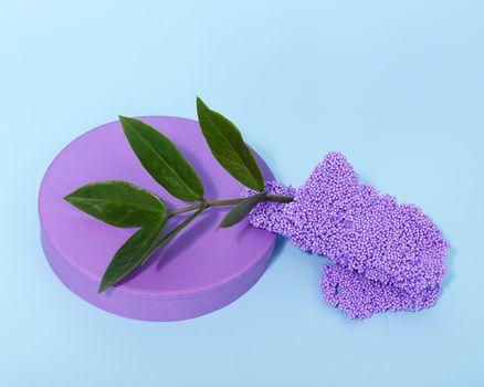 Photo of Compound Leaves on Top of Purple Round Object