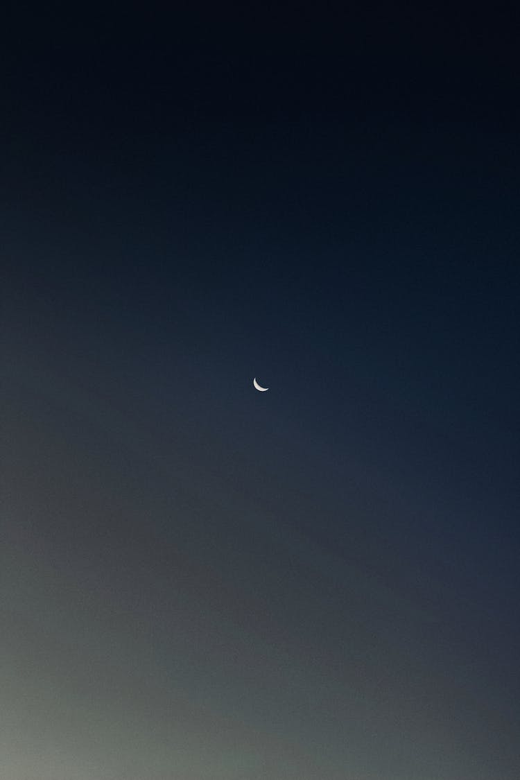 Graphite Gradient Sky And Small Moon