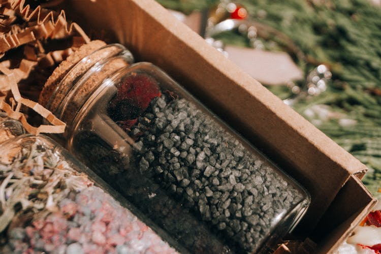 Close-up Photo Of Spice On A Small Glass Bottle 