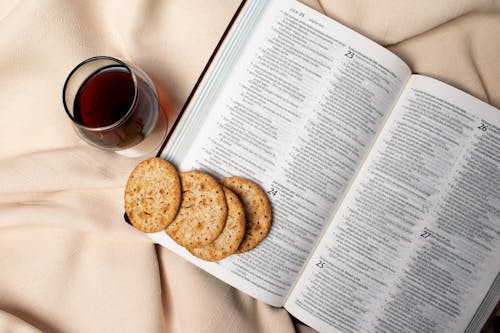 Free Cookies on Top of a Bible Stock Photo
