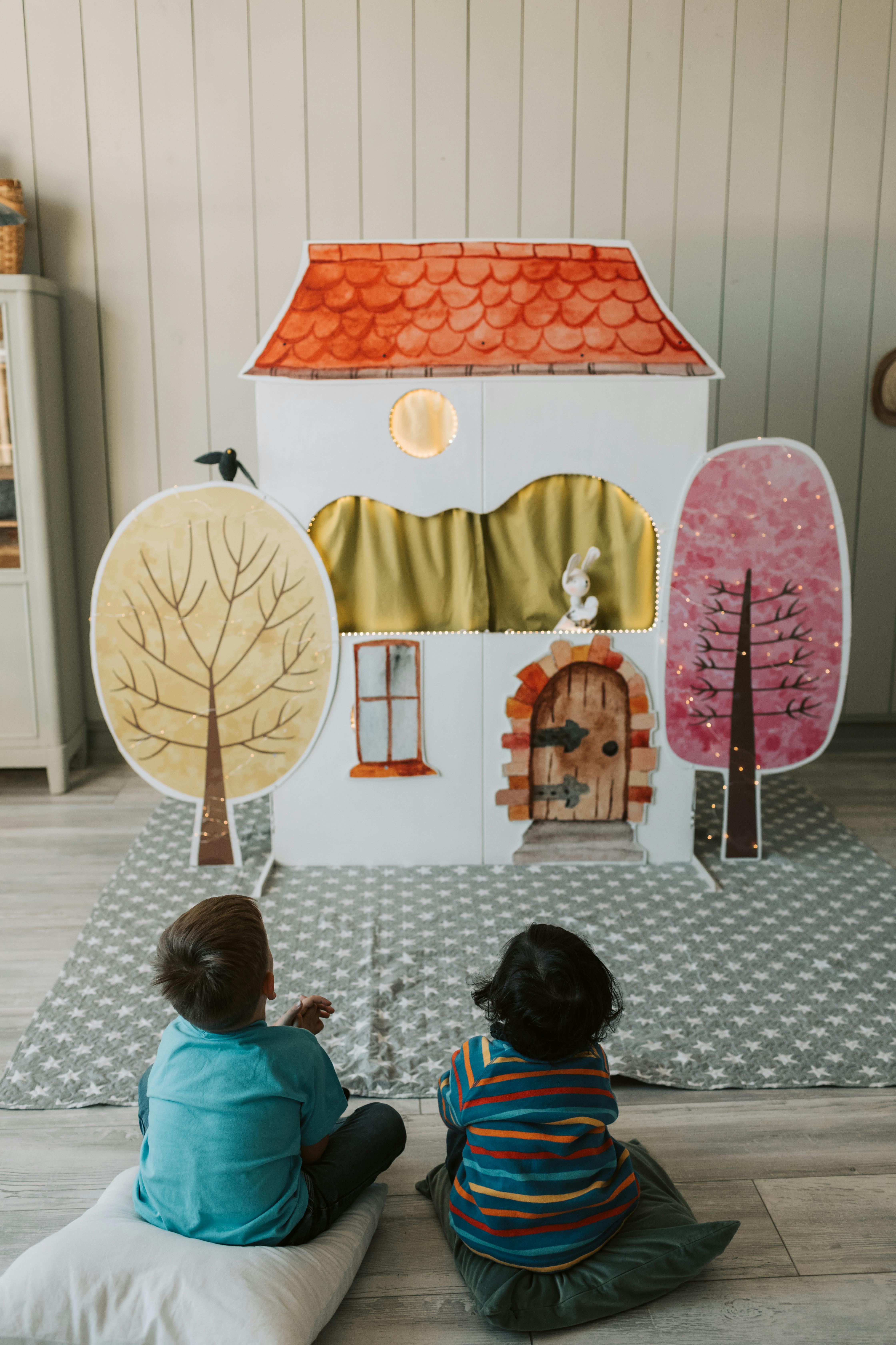 children watching puppet show