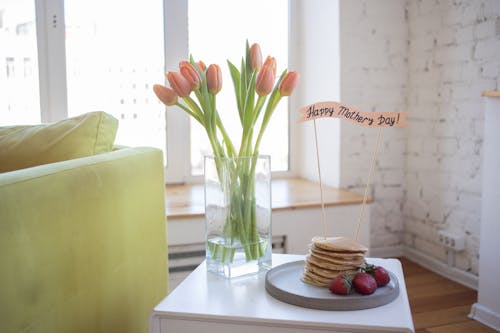 Free Stacks of Pancakes for Mother's Day Breakfast  Stock Photo