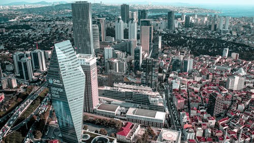 Drone Shot of City Buildings