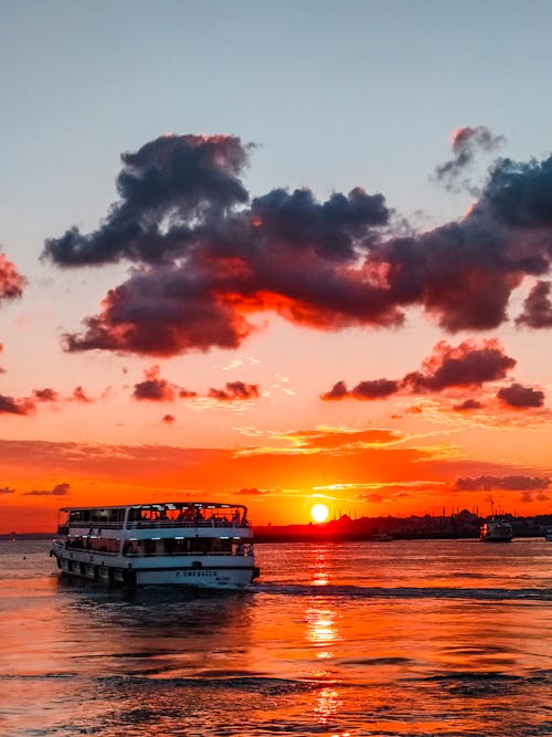 Ferryboat Cruising on Sea