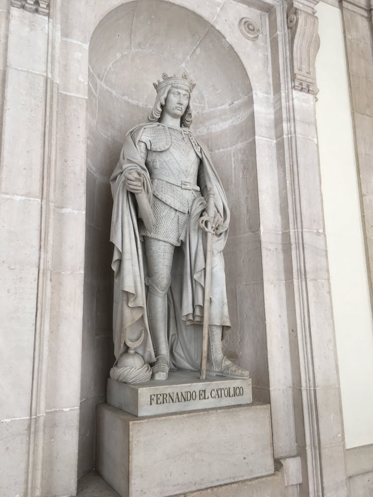 The Statue Of Ferdinand The Catholic In The Royal Palace Of Madrid