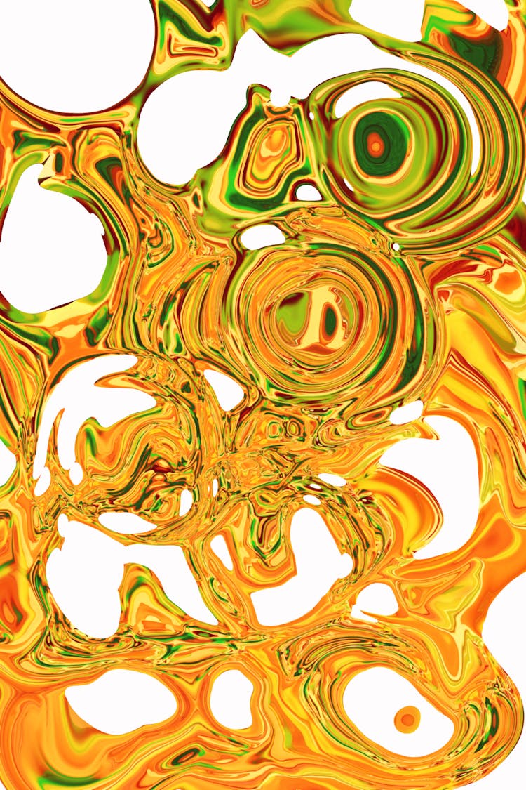 Gold And Green Metallic Abstract Painting