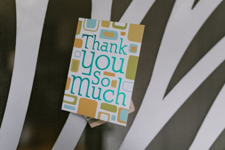 Money Inside A Thank You Card